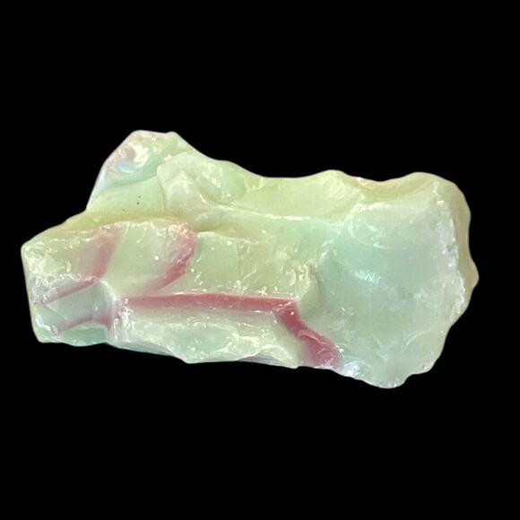Lime Pink Swirl Art Glass Cullet Glowing Manganese Slag Glass #5GX35 - Picture 2 of 7